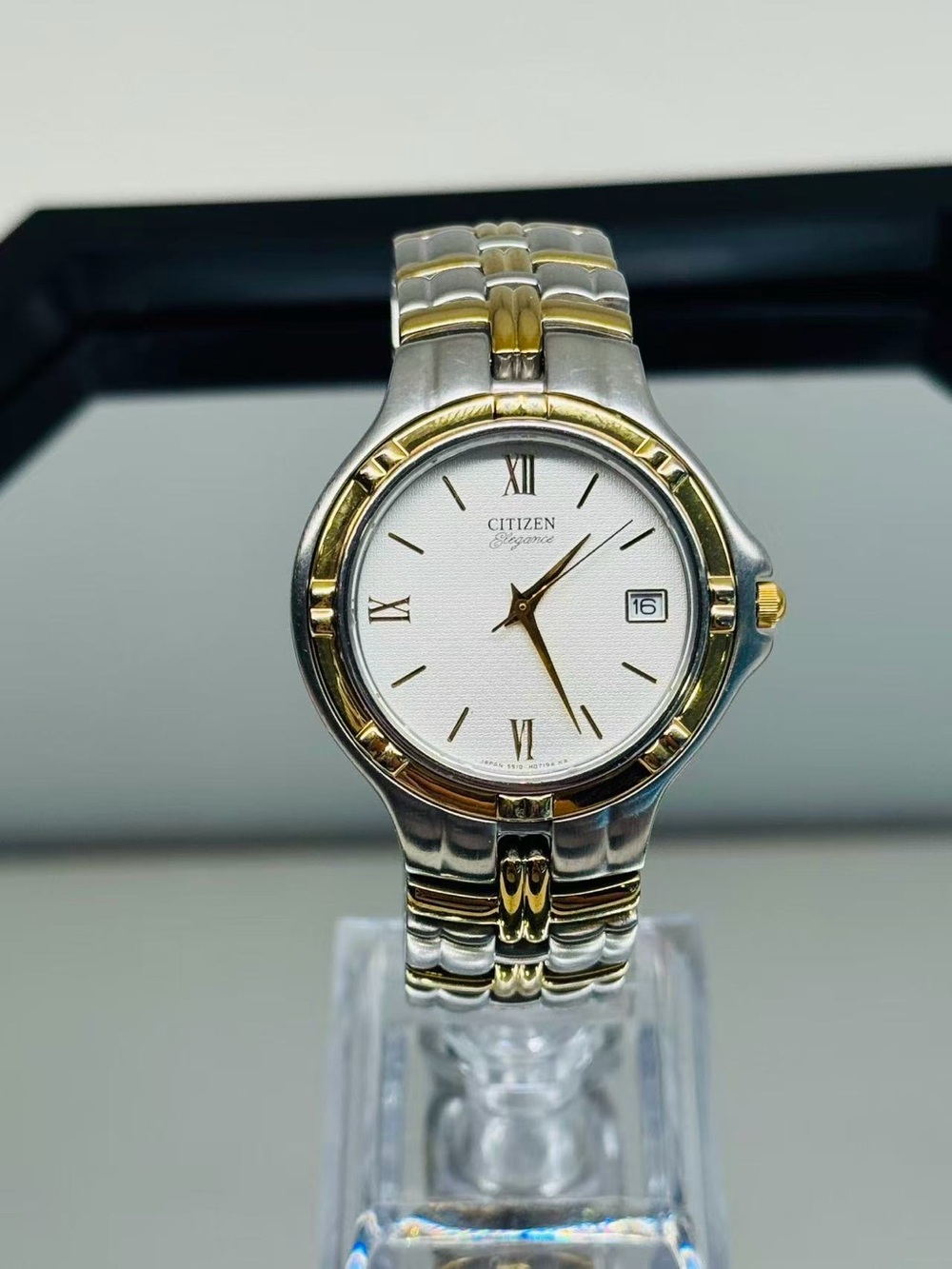Citizen Elegance Two-Tone Quartz Men Watch White Dial 36.8mm New Battery Works